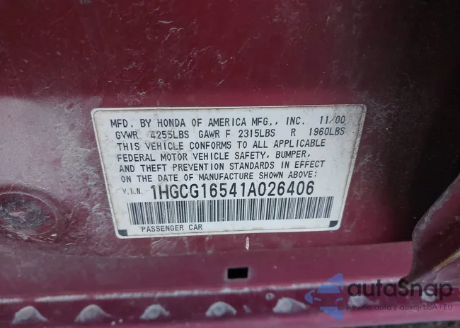 1HGCG16541A026406: 41707693