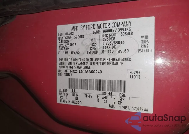 3FTNX21L64MA00240: 41708757