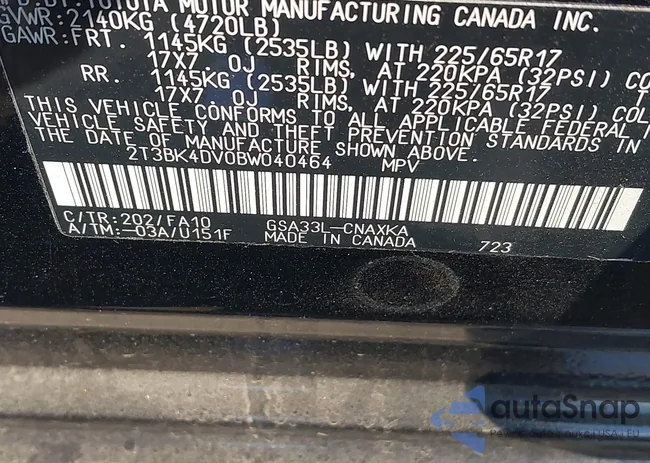 2T3BK4DV0BW040464: 41708794