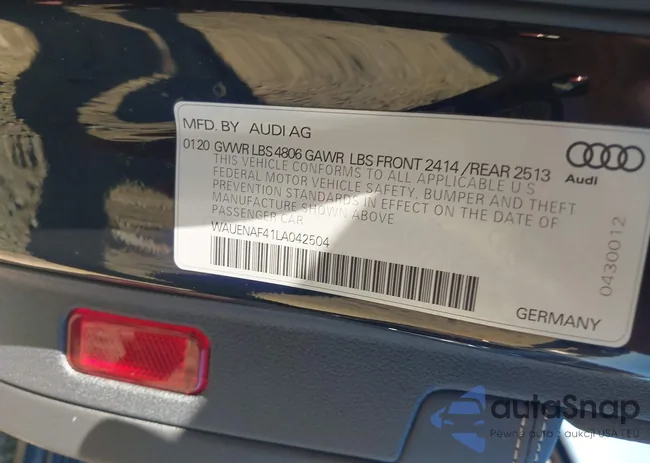 WAUENAF41LA042504: 41709907