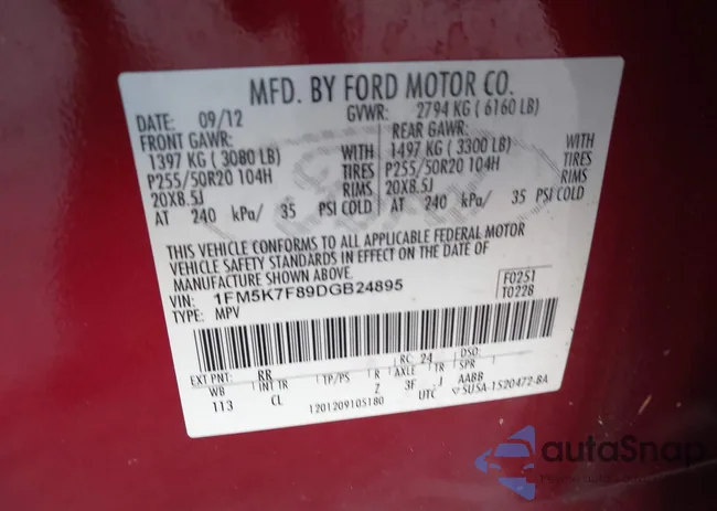 1FM5K7F89DGB24895: 41709448