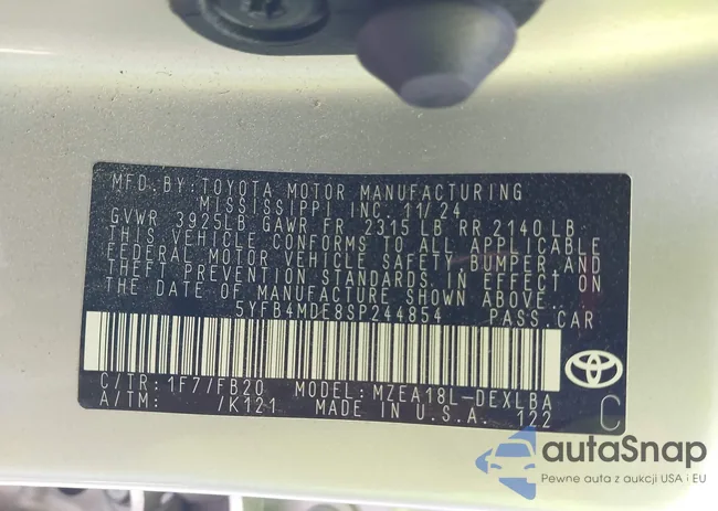 5YFB4MDE8SP244854: 41710984