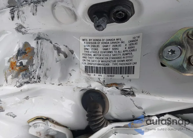 2HGFC2F68KH505406: 41711182