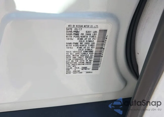 JN8CS1MU0HM143050: 41712100