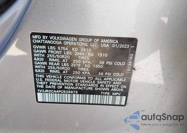 1V2JR2CA4PC526973: 41712167