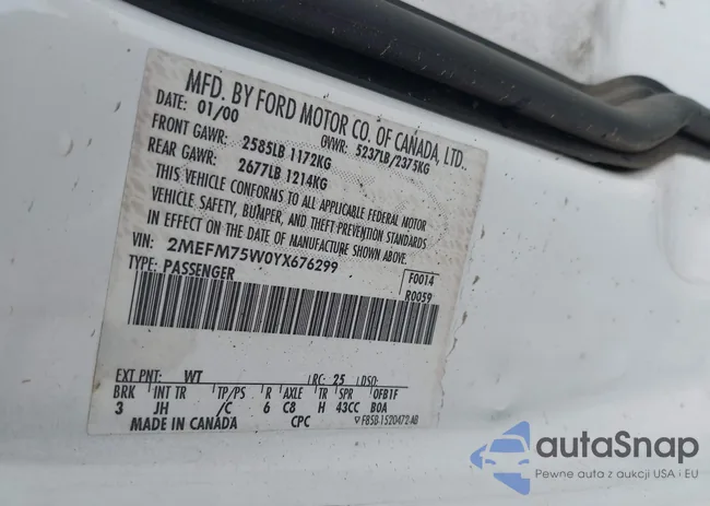 2MEFM75W0YX676299: 41713739