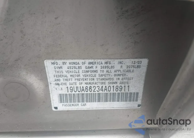 19UUA66234A018911: 41713985