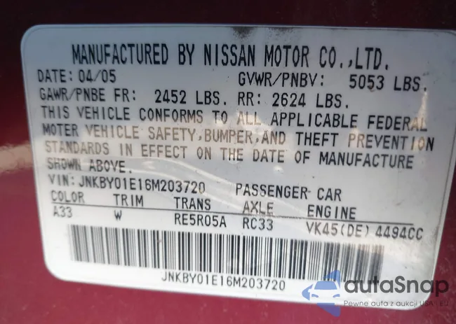 JNKBY01E16M203720: 41714697