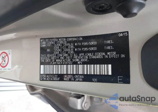 JTJHY7AX7F4181502: 41715963