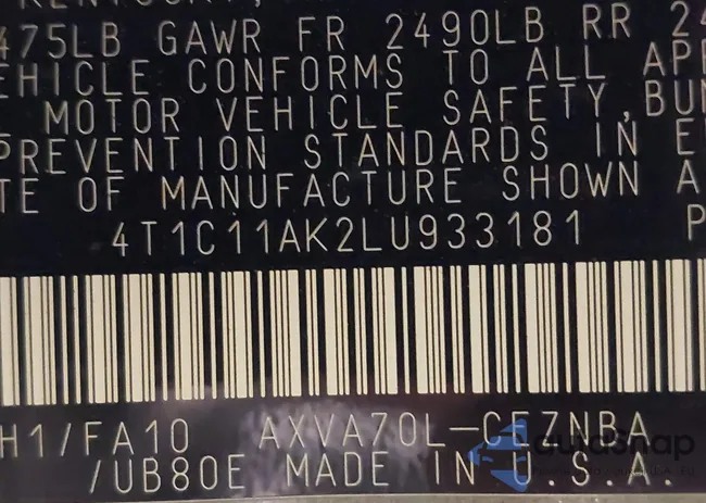 4T1C11AK2LU933181: 41716013
