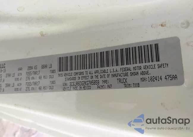 3C6JR6DG2KG705859: 41716700