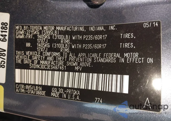 5TDYK3DC3ES487461: 41716248