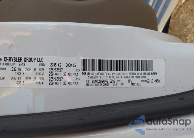 2C4RC1BG4DR815893: 41717620