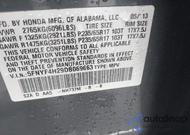 5FNYF4H29DB069663: 41717756