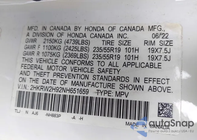 2HKRW2H92NH651659: 41718787