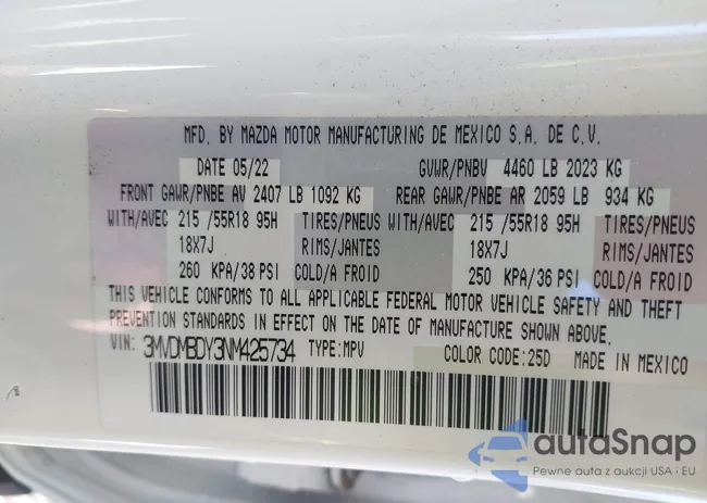 3MVDMBDY3NM425734: 41719589