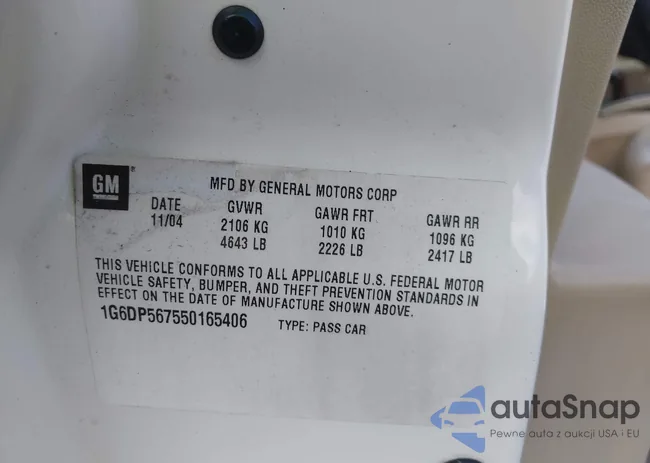 1G6DP567550165406: 41719940