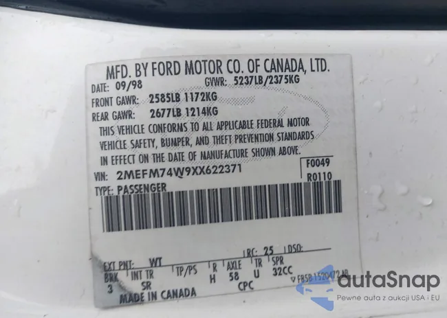 2MEFM74W9XX622371: 41721054