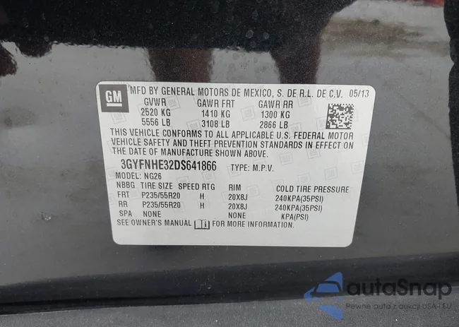 3GYFNHE32DS641866: 41720192