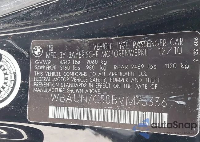 WBAUN7C50BVM25336: 41720402