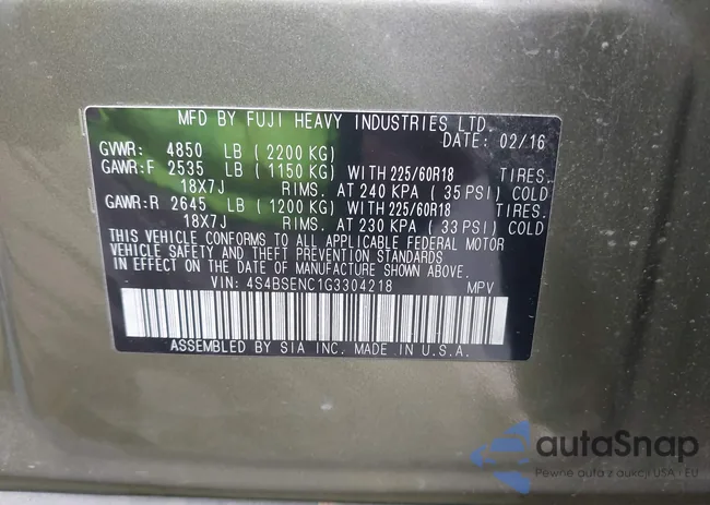 4S4BSENC1G3304218: 41721885