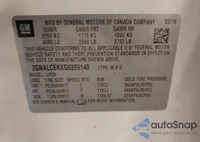 2GNALCEKXG6269140: 41722036