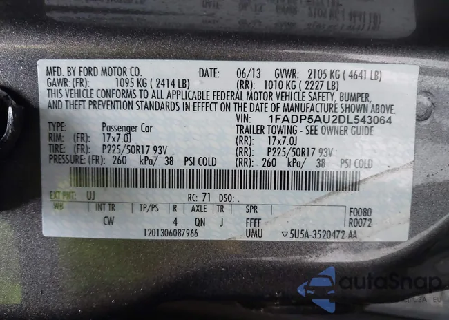 1FADP5AU2DL543064: 41721112