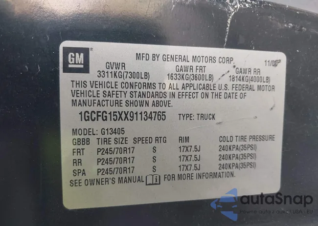 1GCFG15XX91134765: 41721135