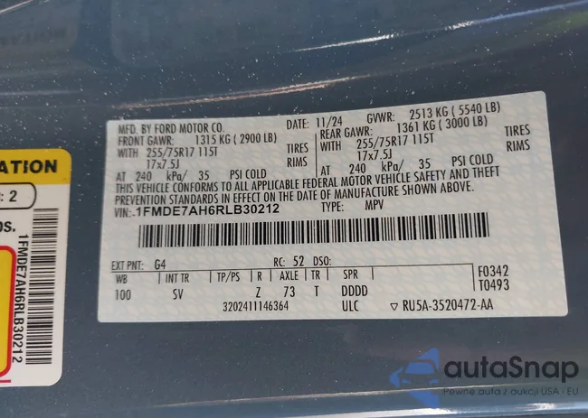 1FMDE7AH6RLB30212: 41721194