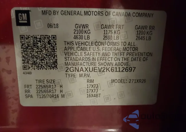 2GNAXUEV2K6112697: 41722945