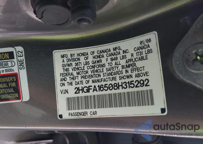 2HGFA16508H315292: 41722380