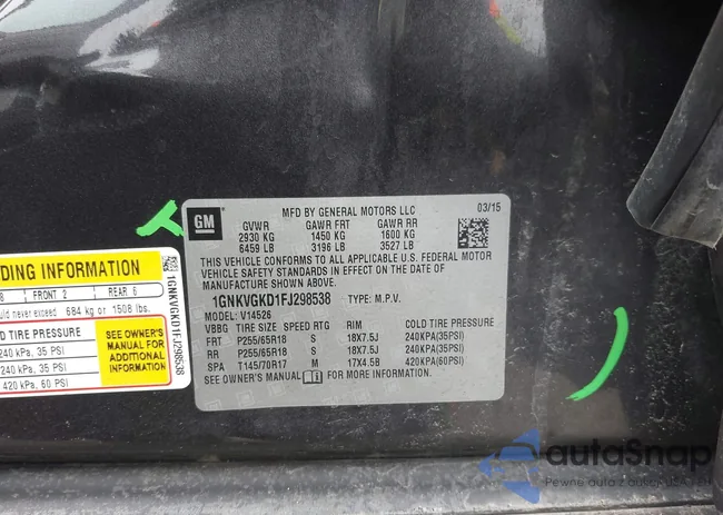 1GNKVGKD1FJ298538: 41723782