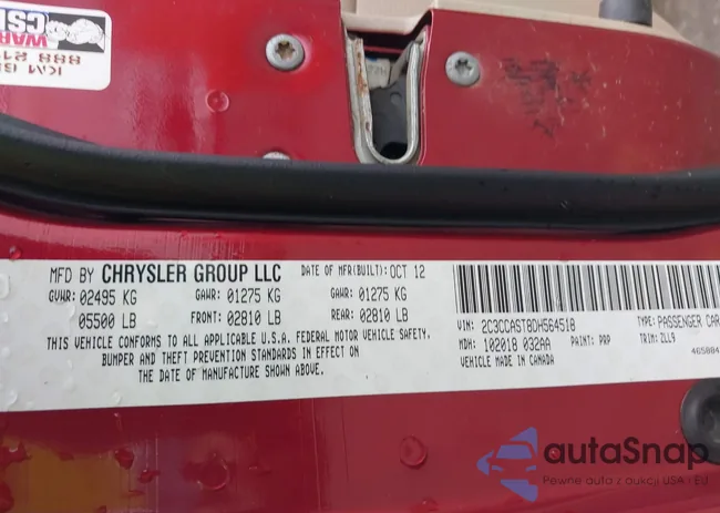 2C3CCAST8DH564518: 41724870