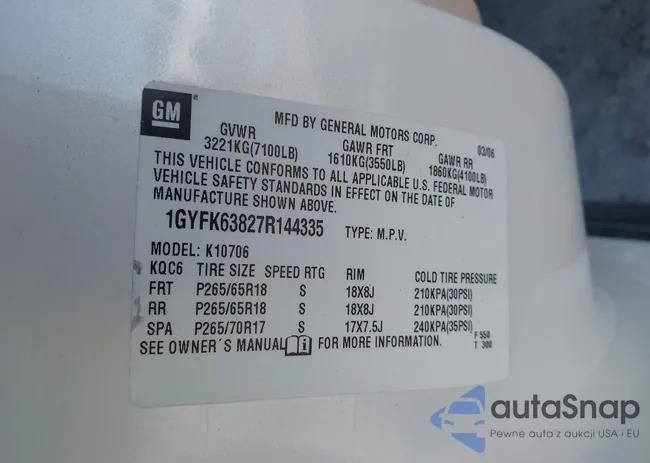 1GYFK63827R144335: 41725625