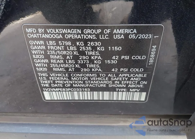 1V2VMPE83PC033163: 41725760