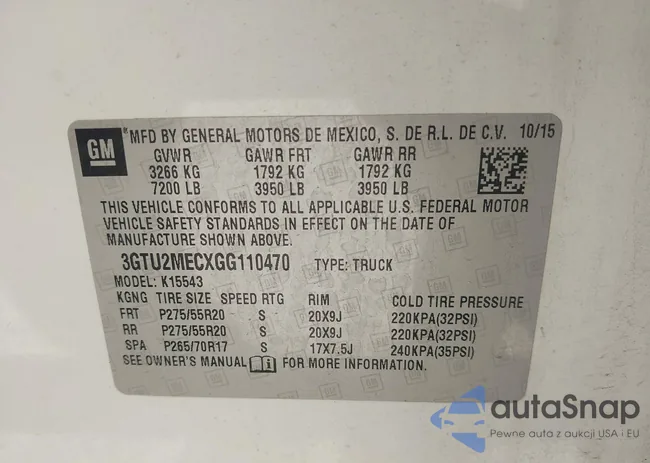 3GTU2MECXGG110470: 41729030