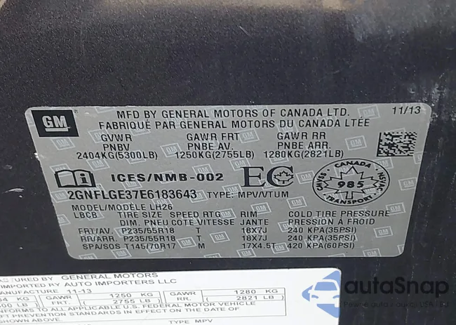 2GNFLGE37E6183643: 41731051