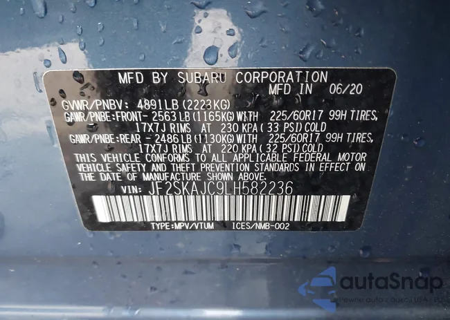 JF2SKAJC9LH582236: 41731761