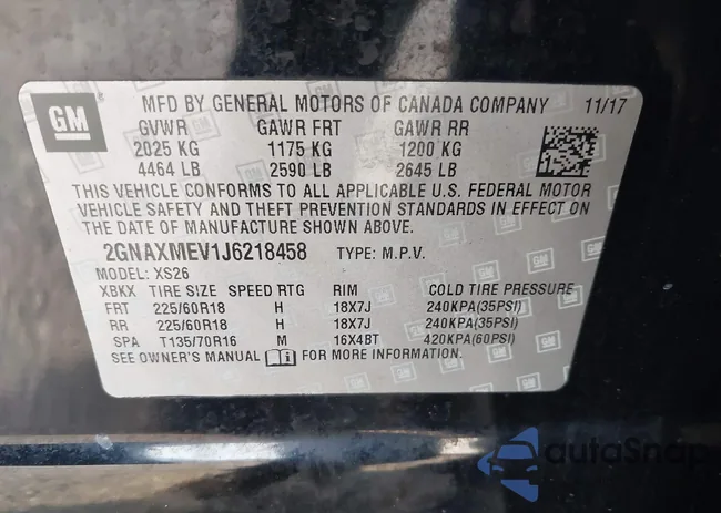 2GNAXMEV1J6218458: 41732585