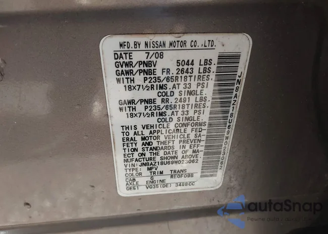 JN8AZ18U69W023062: 41732136