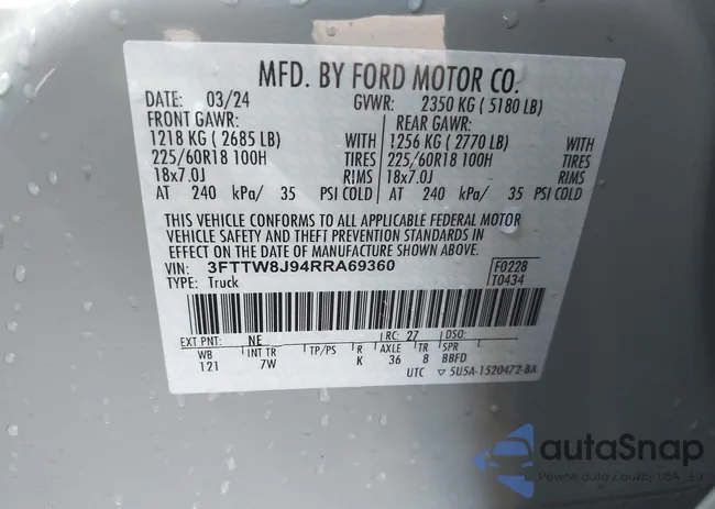 3FTTW8J94RRA69360: 41733589