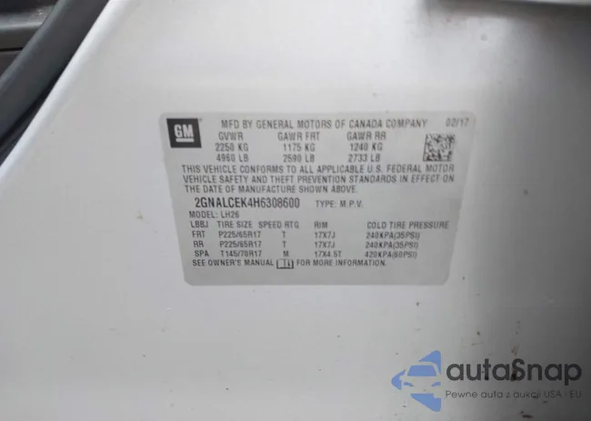 2GNALCEK4H6308600: 41733762