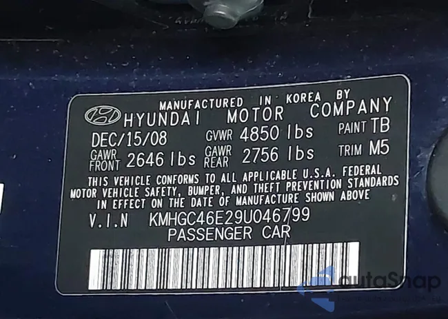 KMHGC46E29U046799: 41734645