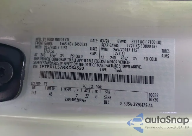 1FTFX1L57RKD64520: 41736023