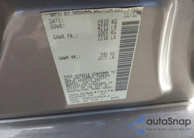 1N4AL3AP8DN479176: 41736132