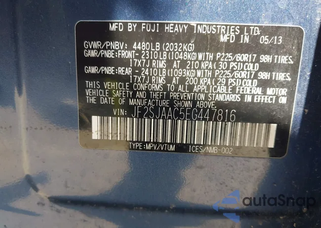 JF2SJAAC5EG447816: 41738770