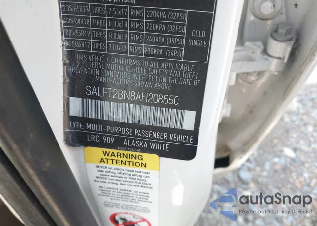 SALFT2BN8AH208550: 41738140