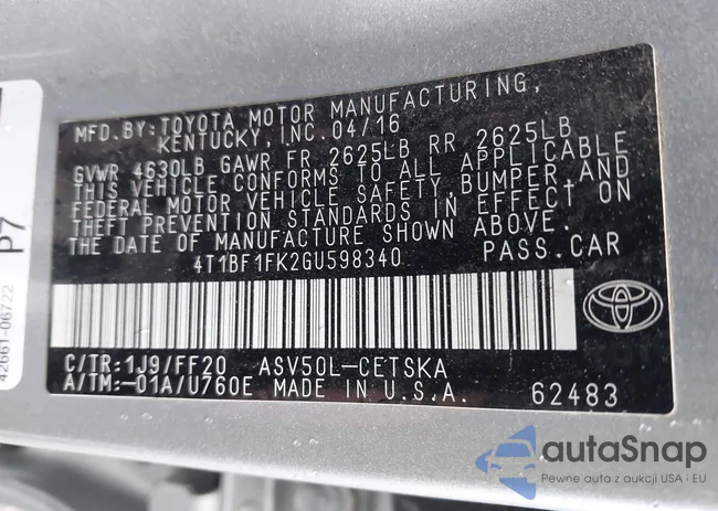 4T1BF1FK2GU598340: 41745827