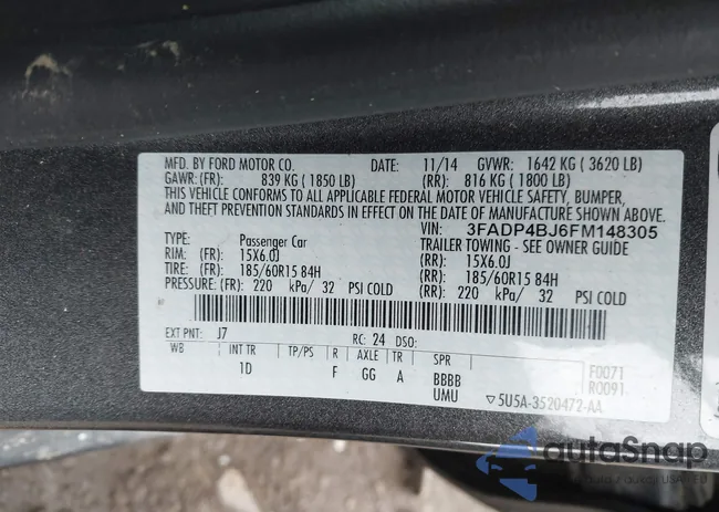 3FADP4BJ6FM148305: 41747100