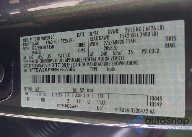 1FTEW2KP6RKF57586: 41748201